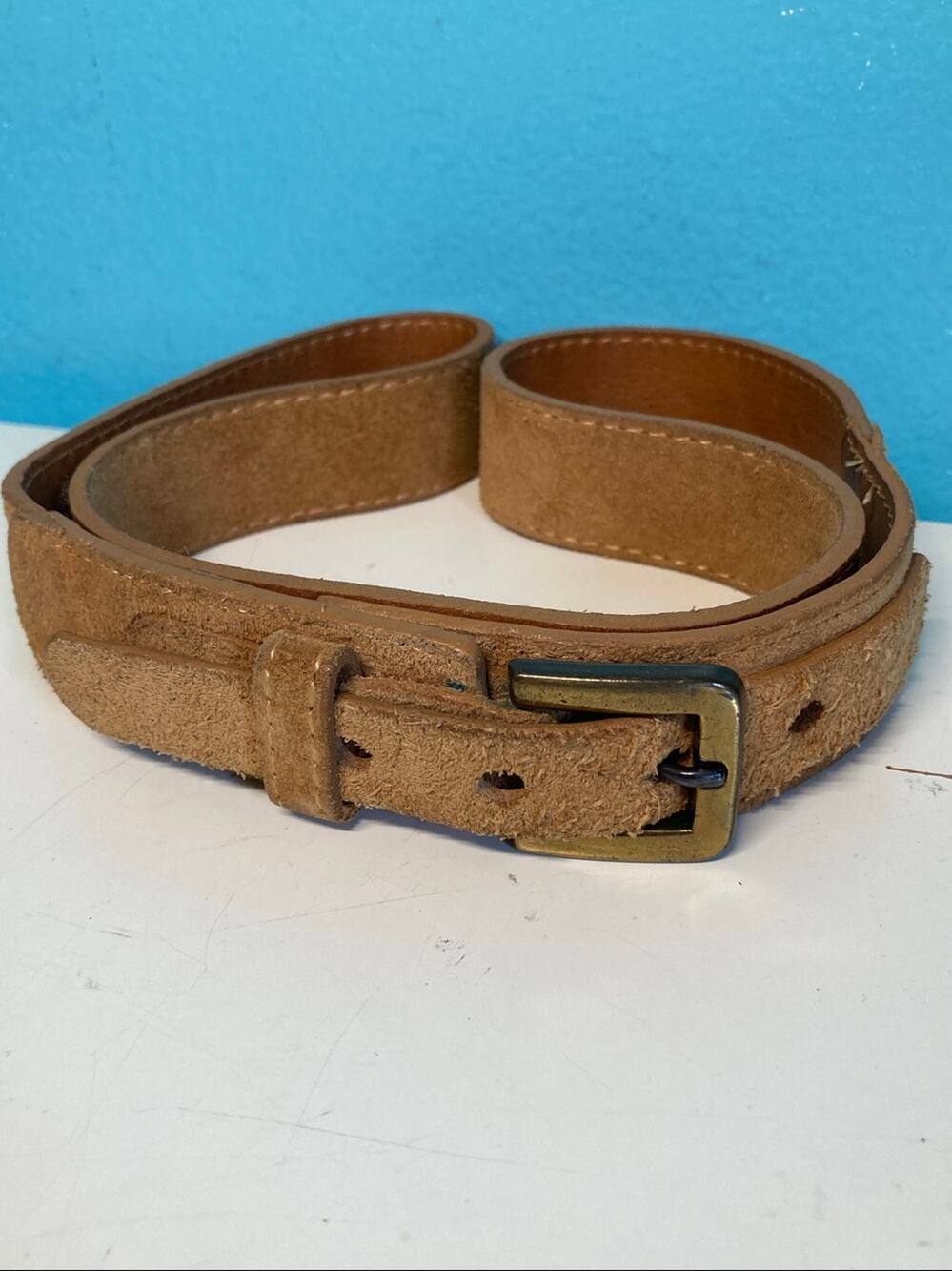 Torino Men’s Size 36 Brown Suede Leather Belt